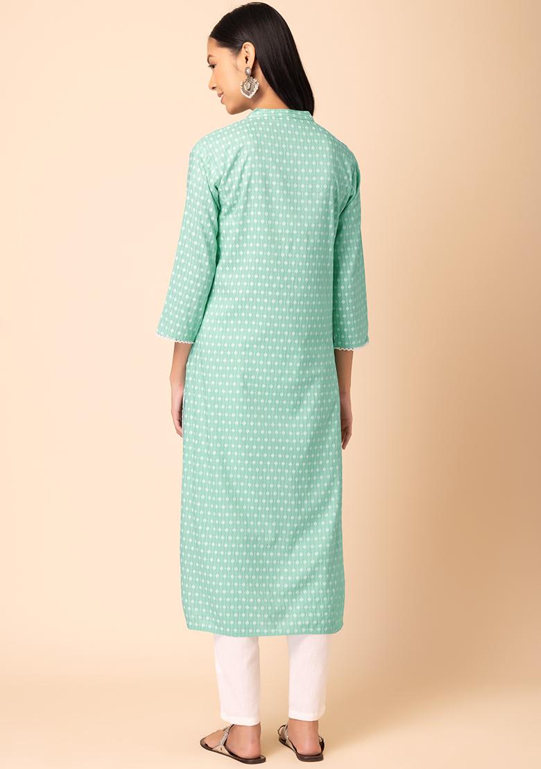 Pastel Blue Organic Cotton Straight Kurta
