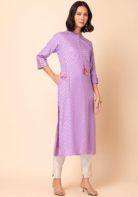 Lilac printed kurta