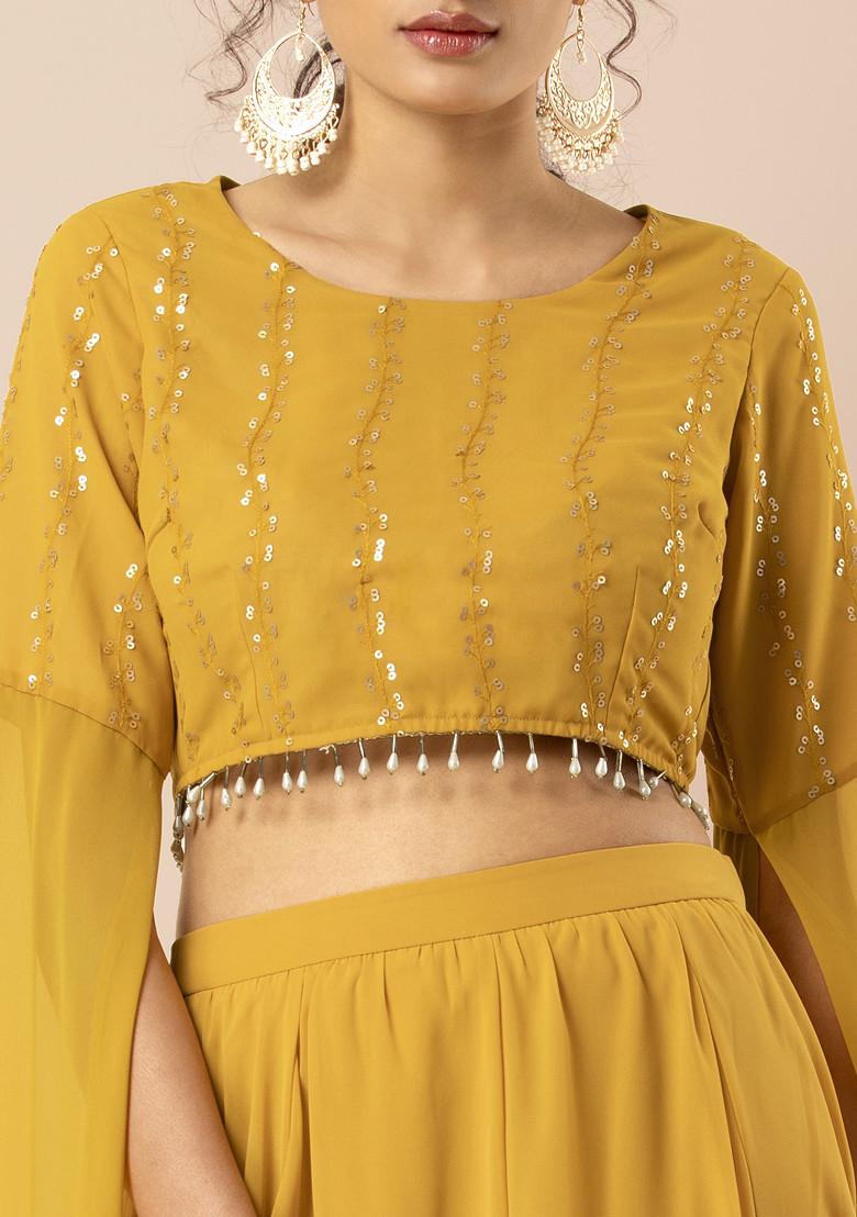 long sleeve dressy crop top