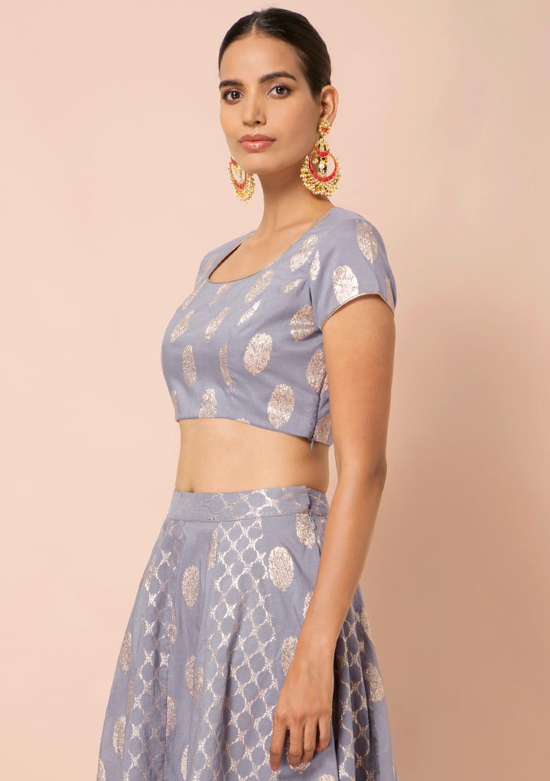 skirt and top designs with mirror work