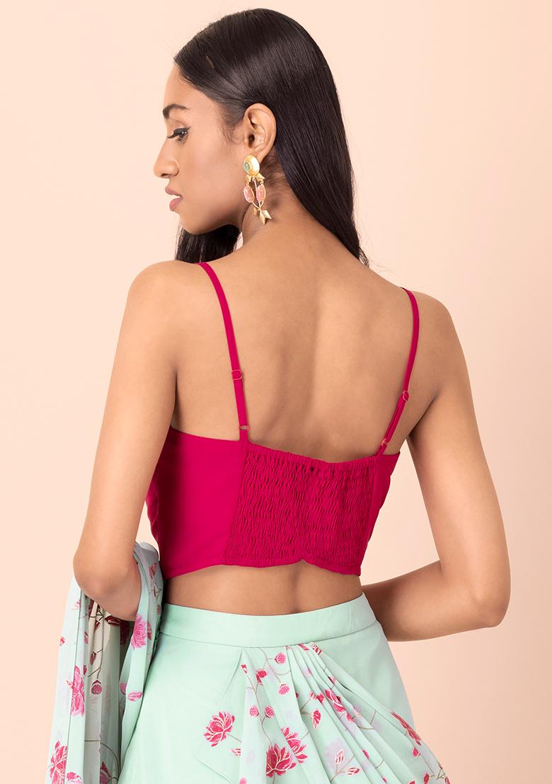 HOT PINK DANCE SEXY STRAPPY CROP TOP