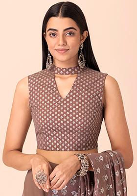 Dusty Pink Foil Collared Blouse