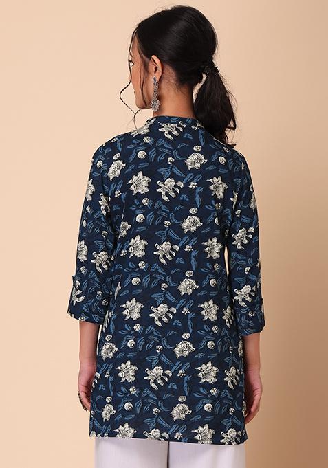 PF Floral Print Embroidered Top