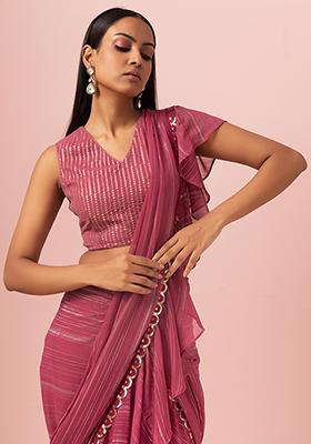 Pink Sequin Embroidered Blouse