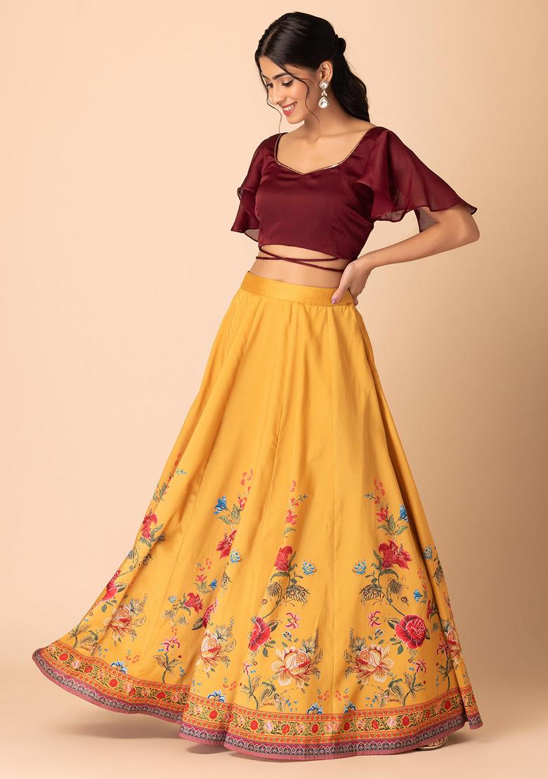 Maroon Ruffled Sleeve Blouse