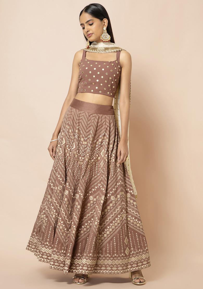 Rose Pink Mirror Work Strappy Blouse