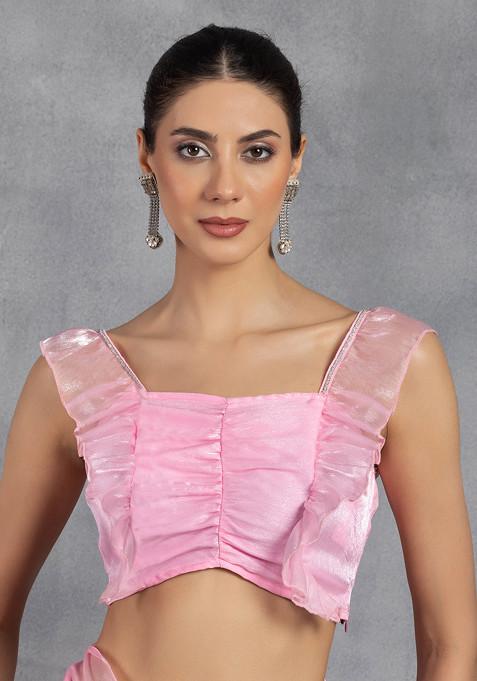 Pink designer blouse online hotsell