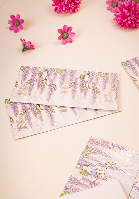 Ivory Floral Shagun Envelope (Set of 10)