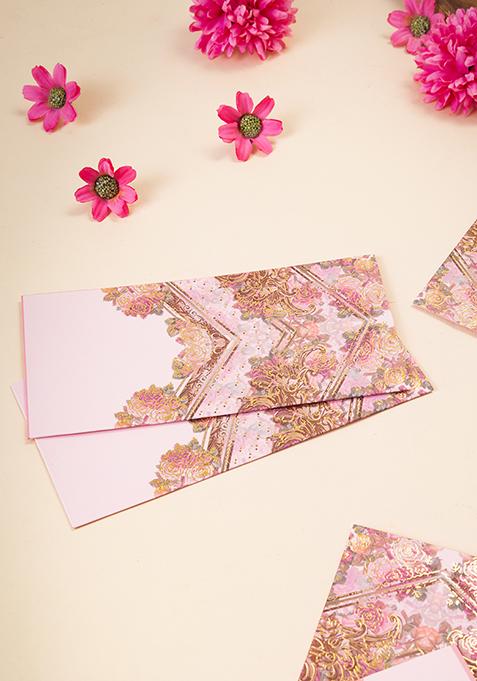 Gold Floral Foil Print Shagun Envelope (Set of 10)