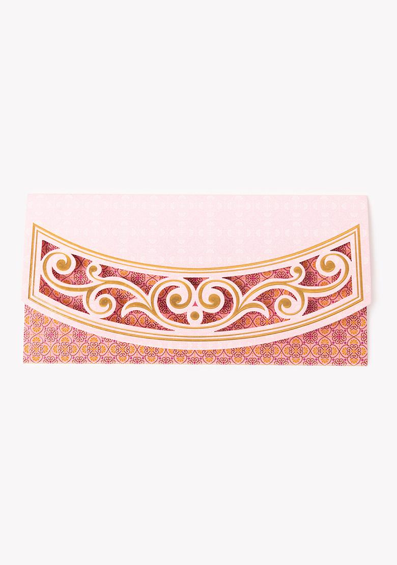 Blush Pink Geometric Print Shagun Envelope (Set of 10)