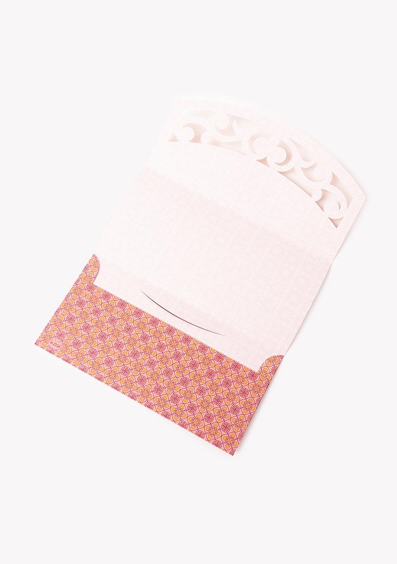 Blush Pink Geometric Print Shagun Envelope (Set of 10)
