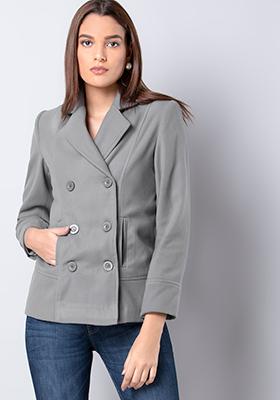 Grey Felt Pea Coat