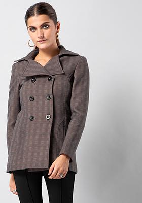 ladies grey wool coat