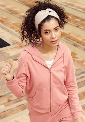 Pink Zipped Front Pocket Hoodie