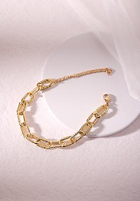 Gold Finish Chain Link Bracelet