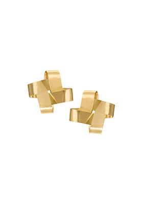 Gold Fold Stud Earrings 
