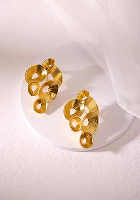 Gold Plated Abstract Stud Earrings