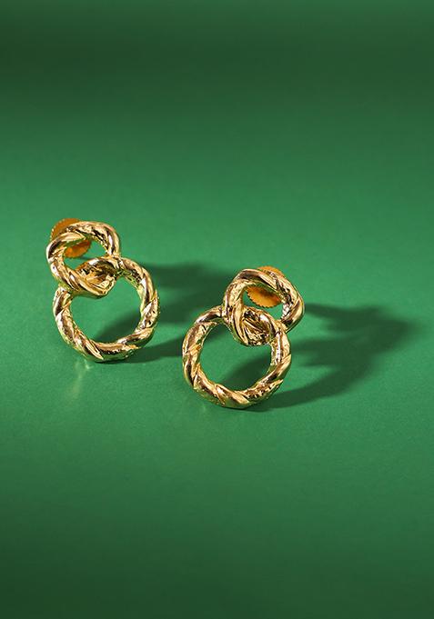 Gold Plated Interlocked Hoop Earrings