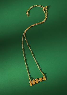 Gold Plated Necklace With Abstract Pendant