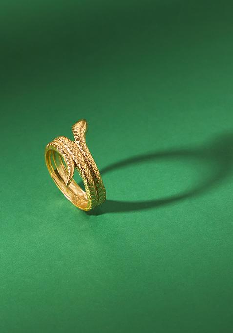 Gold Finish Serpent Ring