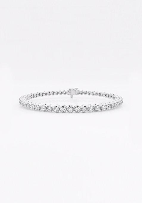 3 ctw Round Lab Grown Diamond Four-Prong Tennis Bracelet - 6 Inches