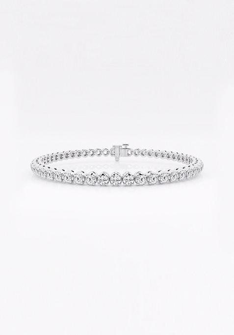 4 ctw Round Lab Grown Diamond Four-Prong Tennis Bracelet - 6 Inches