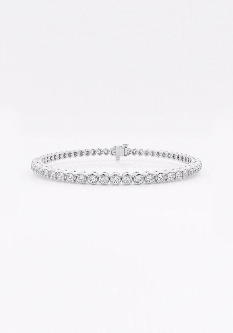 3 ctw Round Lab Grown Diamond Four-Prong Tennis Bracelet - 6 Inches