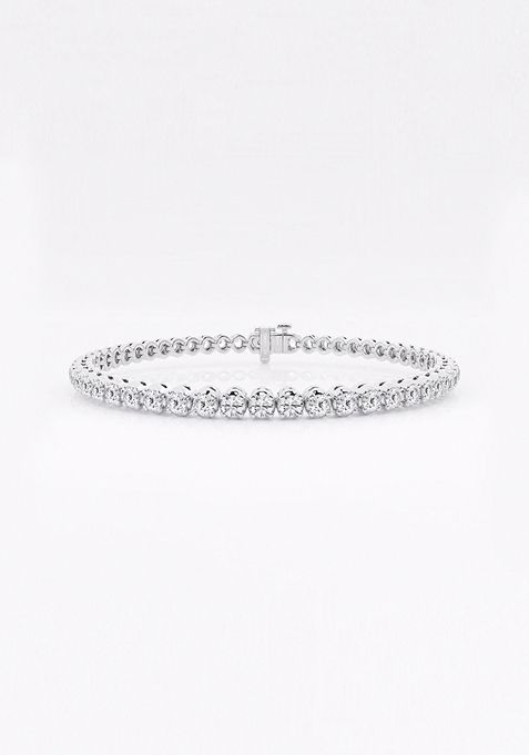 4 ctw Round Lab Grown Diamond Four-Prong Tennis Bracelet - 6 Inches