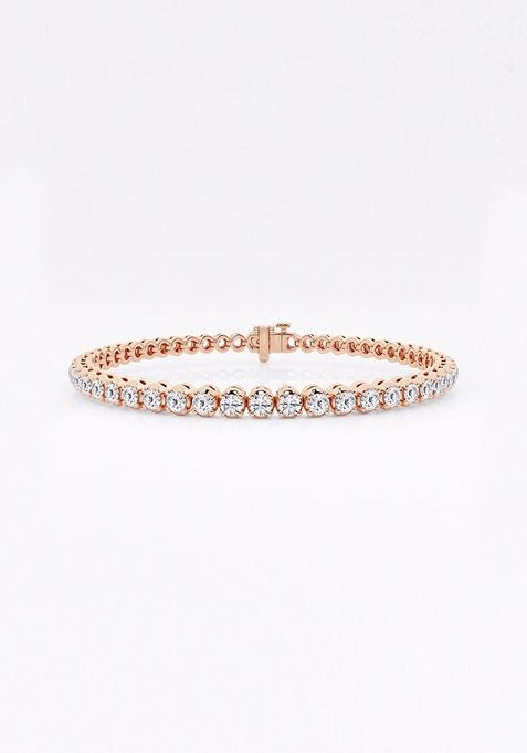 4 ctw Round Lab Grown Diamond Four-Prong Tennis Bracelet - 6 Inches