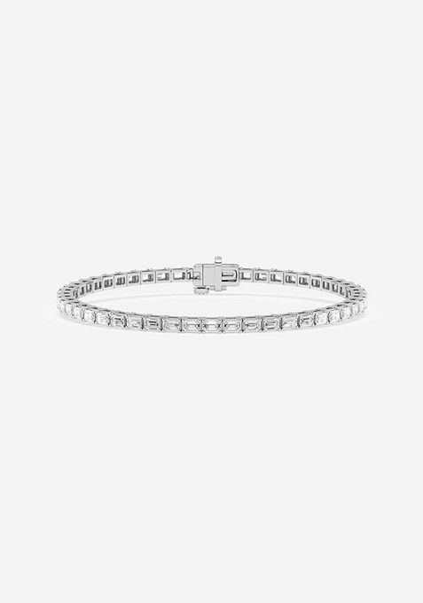 5 ctw Emerald Lab Grown Diamond East-West Tennis Bracelet - 6.0 Inches