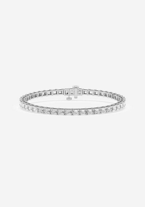 7 ctw Emerald Lab Grown Diamond East-West Tennis Bracelet - 6 Inches