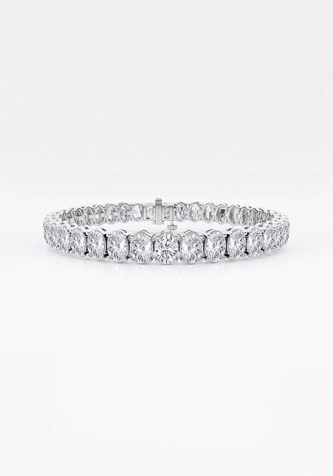 15 ctw Oval Lab Grown Diamond Tennis Bracelet - 7 Inches