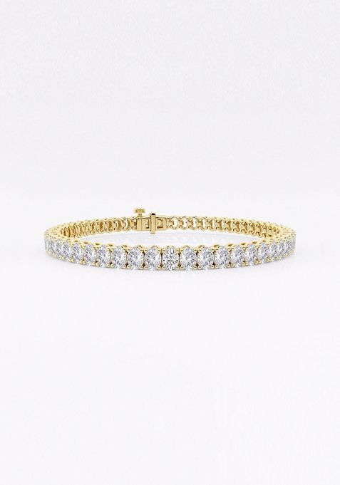 7 ctw Oval Lab Grown Diamond Tennis Bracelet - 6 Inches