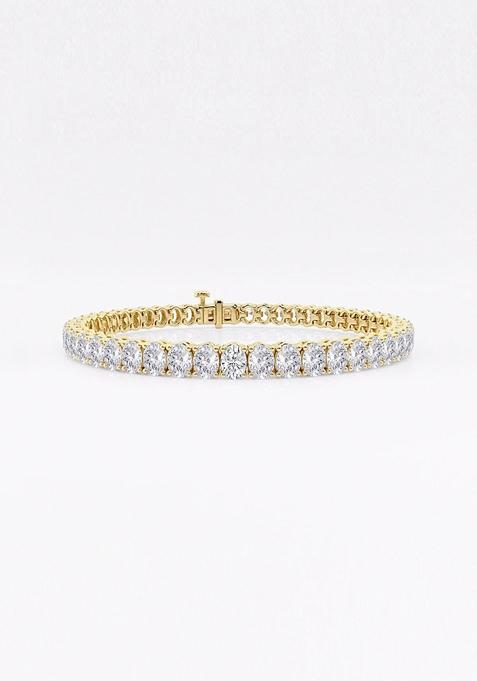 9 ctw Oval Lab Grown Diamond Tennis Bracelet - 6 Inches