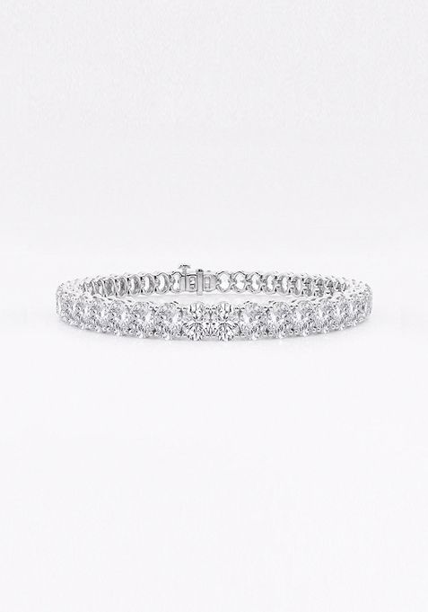 12 ctw Oval Lab Grown Diamond Tennis Bracelet - 7 Inches