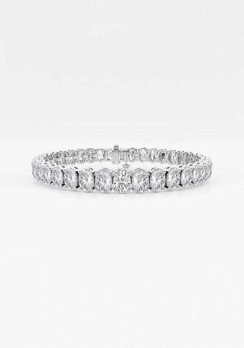 15 ctw Oval Lab Grown Diamond Tennis Bracelet - 7 Inches