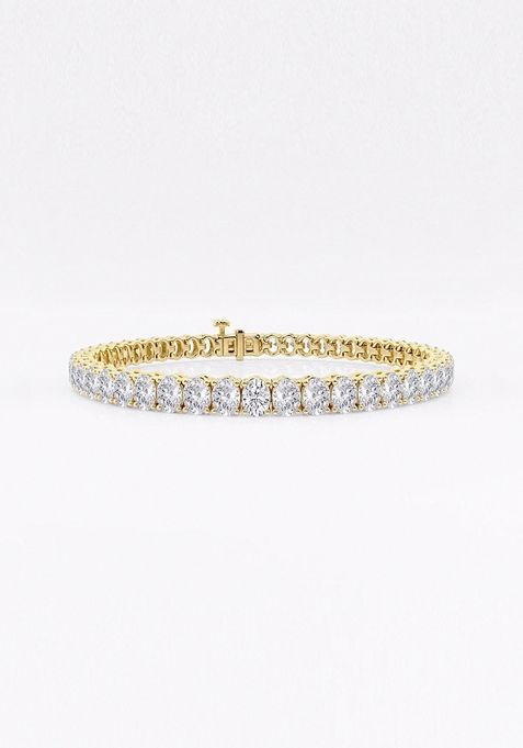 9 ctw Oval Lab Grown Diamond Tennis Bracelet - 6 Inches