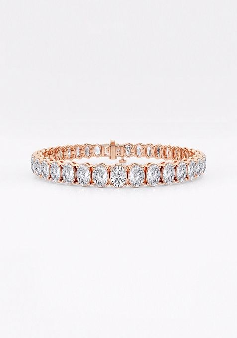 15 ctw Oval Lab Grown Diamond Tennis Bracelet - 7 Inches