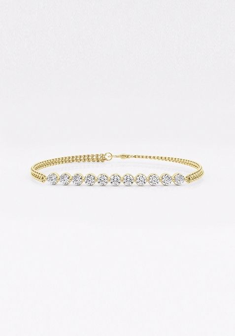 7/8 ctw Round Lab Grown Diamond Chain Bracelet - 6 Inches + 1 Inch Extender