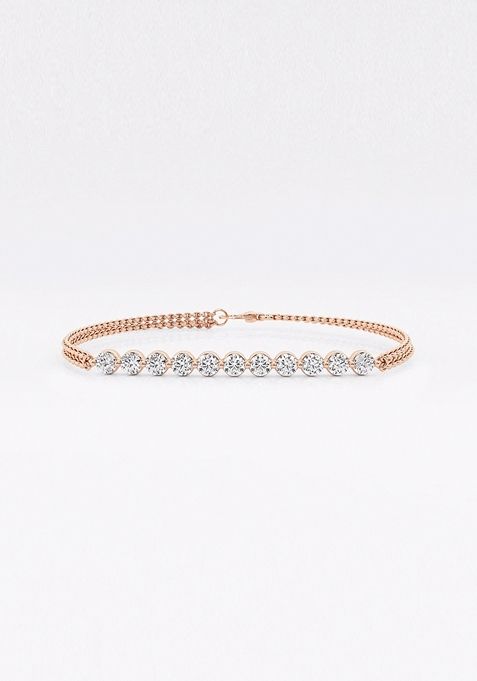 7/8 ctw Round Lab Grown Diamond Chain Bracelet - 6 Inches + 1 Inch Extender