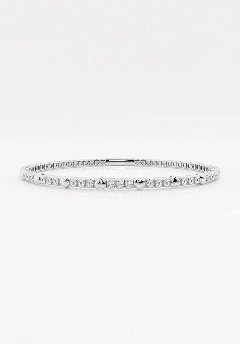 1/2 ctw Round Lab Grown Diamond Flex Bangle Bracelet - 7 Inches