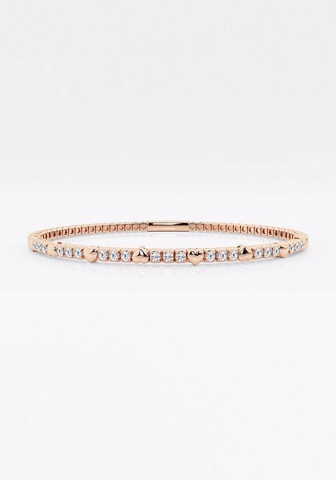 1/2 ctw Round Lab Grown Diamond Flex Bangle Bracelet - 7 Inches