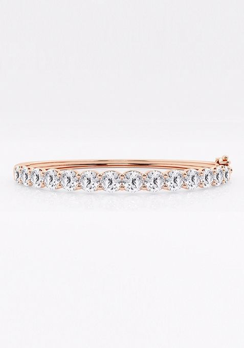 7 ctw Round Lab Grown Diamond Bangle Bracelet - 7 Inches