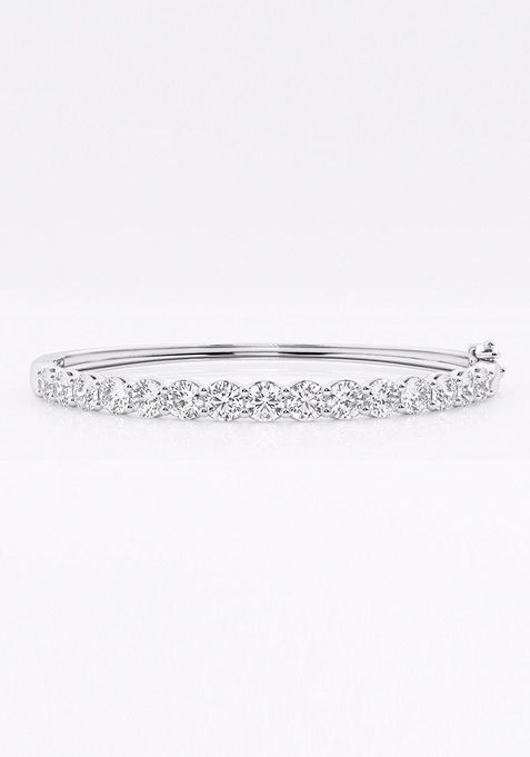 5 ctw Round Lab Grown Diamond Bangle Bracelet - 7 Inches