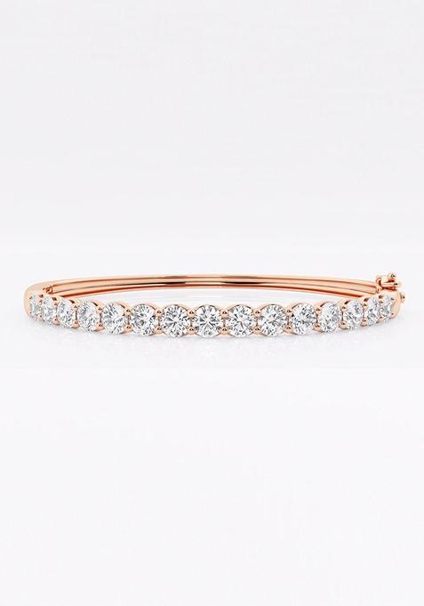 5 ctw Round Lab Grown Diamond Bangle Bracelet - 7 Inches