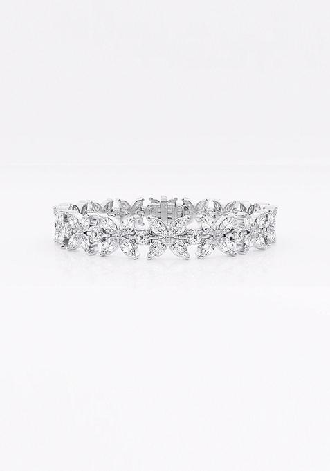 7 ctw Marquise and Round Lab Grown Diamond XO Fashion Bracelet - 6 Inches