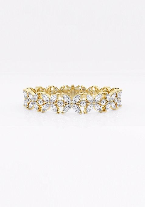 9 ctw Marquise and Round Lab Grown Diamond XO Fashion Bracelet - 6 Inches