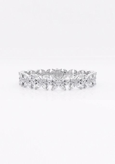 7 ctw Marquise and Round Lab Grown Diamond XO Fashion Bracelet - 6 Inches