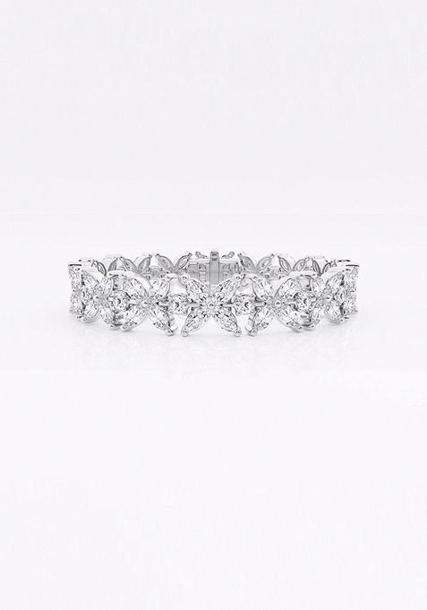 9 ctw Marquise and Round Lab Grown Diamond XO Fashion Bracelet - 6 Inches