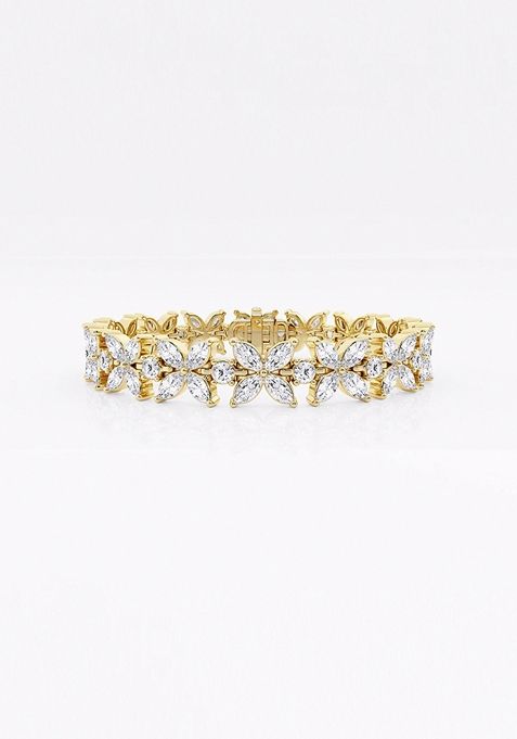 7 ctw Marquise and Round Lab Grown Diamond XO Fashion Bracelet - 6 Inches